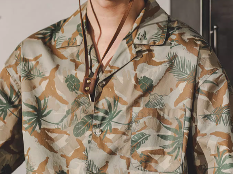 Cuban collar aloha shirt V0047
