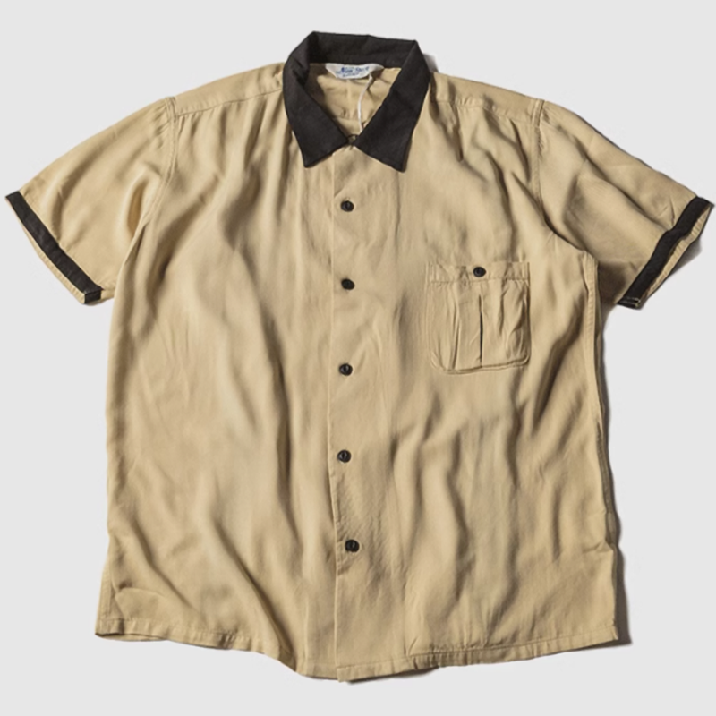 Cuban collar bowling shirt V0494