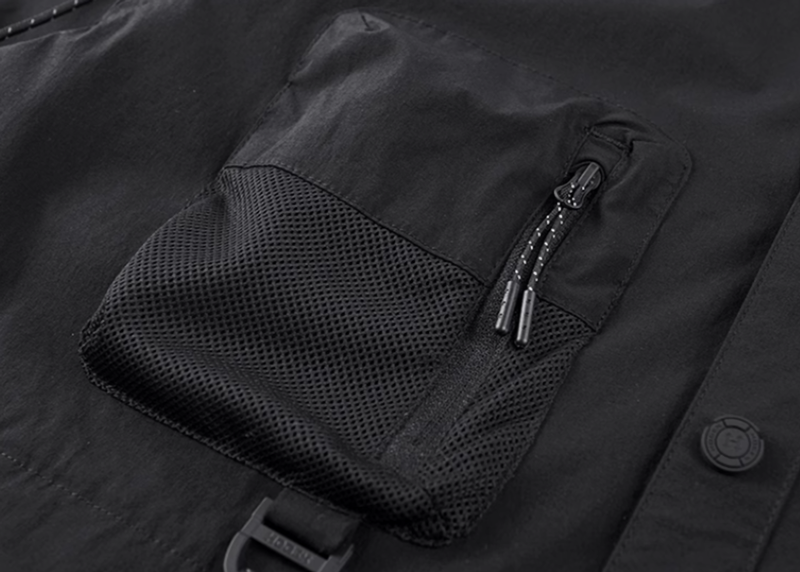 Shoulder Strap Multi-Pocket Shirt V0211
