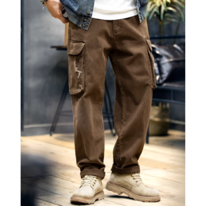 Logo Print Cargo Pants V0207