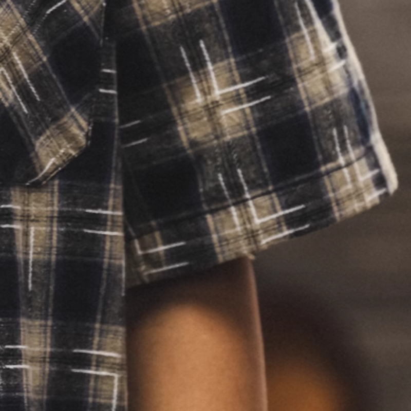 American retro plaid work shirt V0691