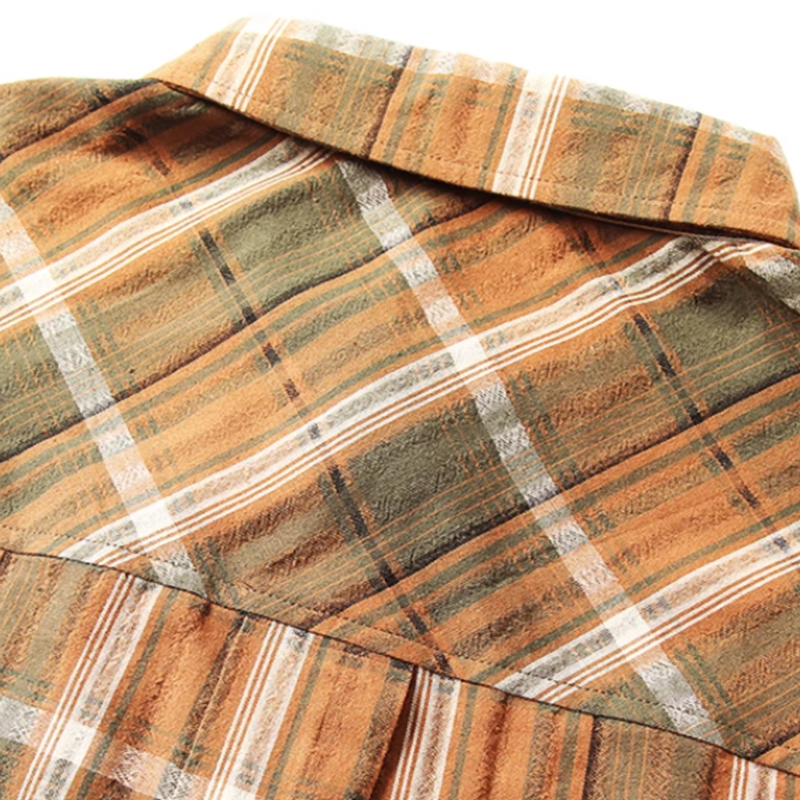 Retro Plaid Beach Shirt V0692