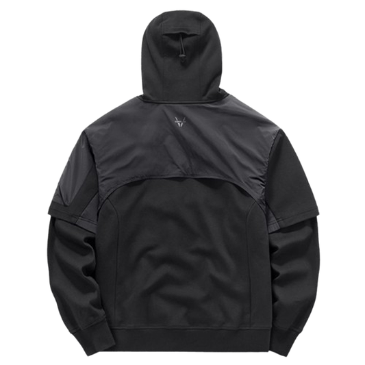 Faux layered hooded sweatshirt V0442