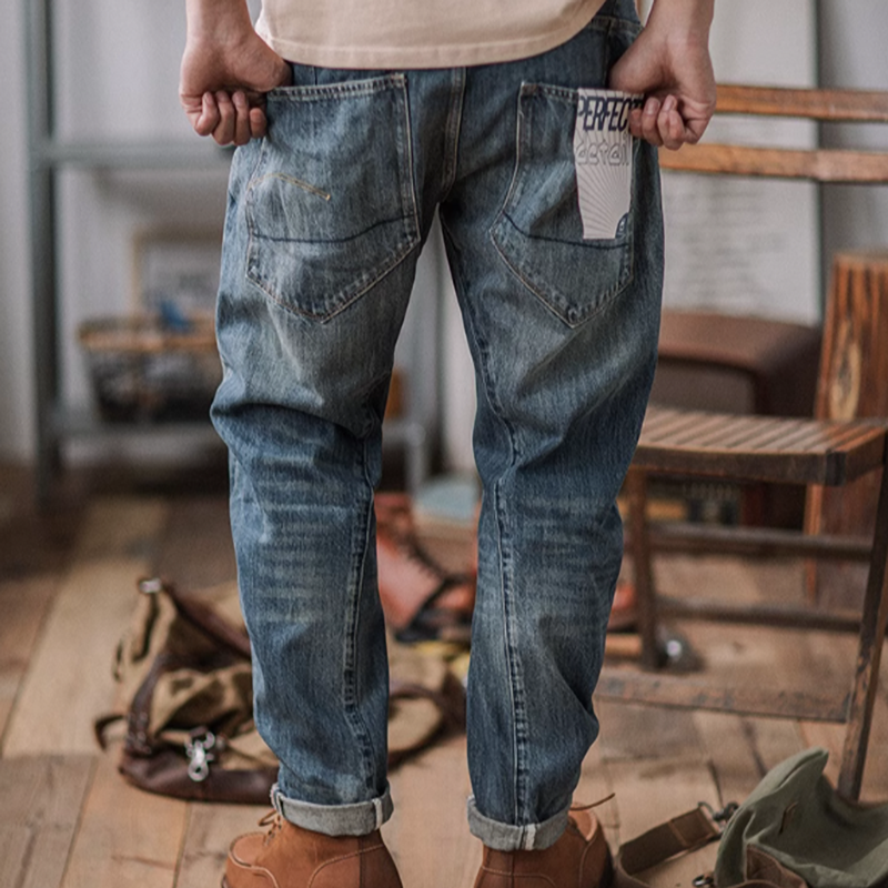 American retro washed denim V0483