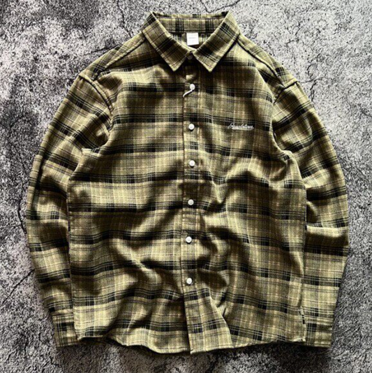 Retro Plaid Casual Shirt V0922