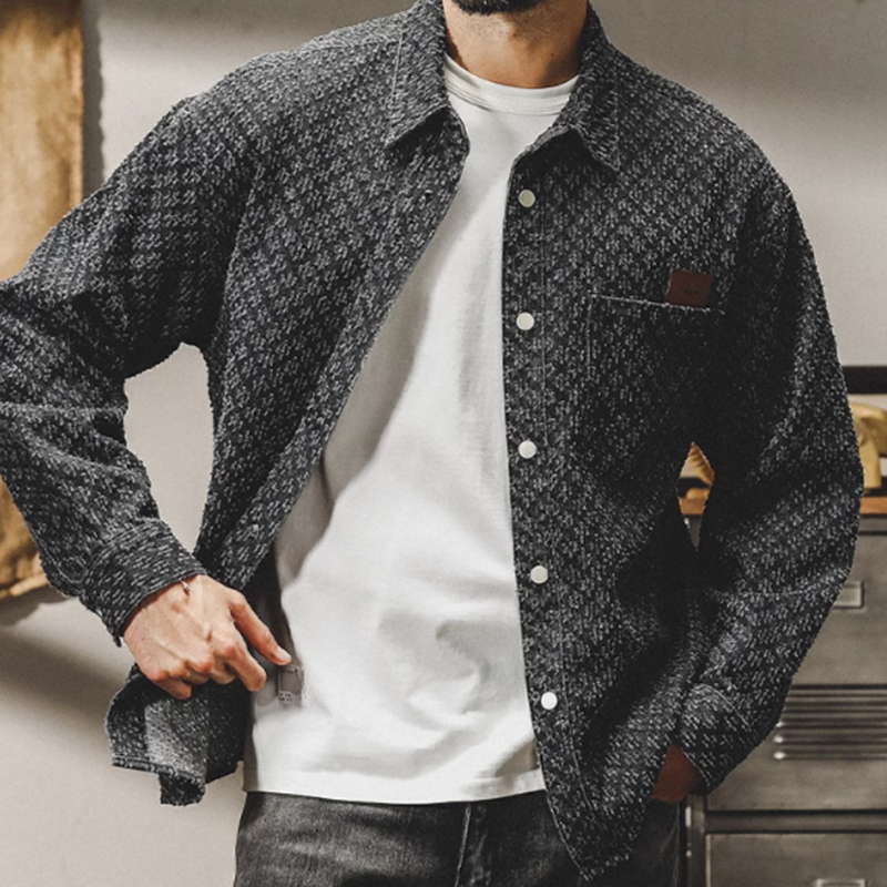 Snap button retro shirt V0074