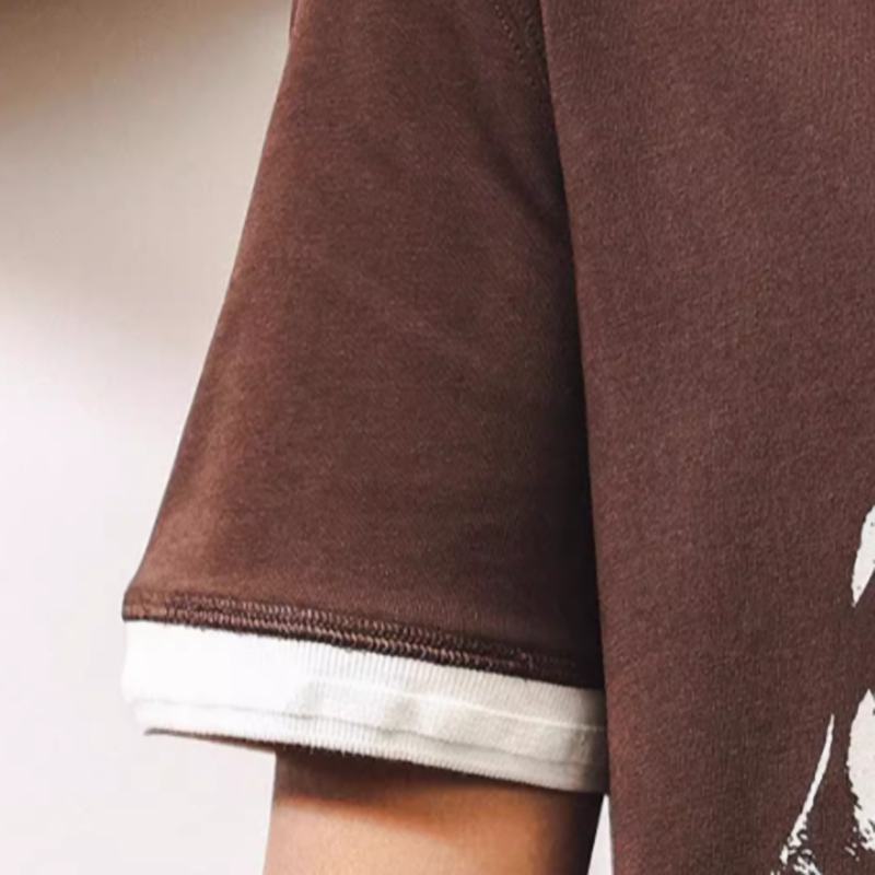 American Retro Fake Two-Piece Tee V0574