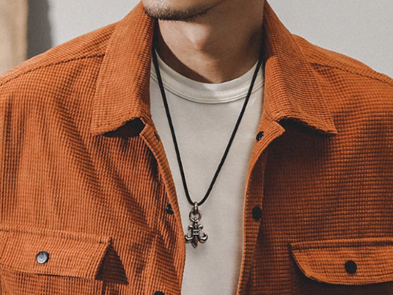 American retro corduroy work shirt V0076