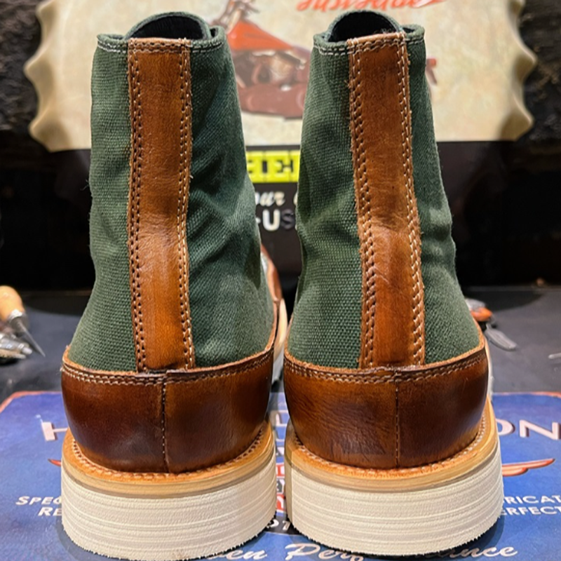 Retro Leather Biker Boots V0803