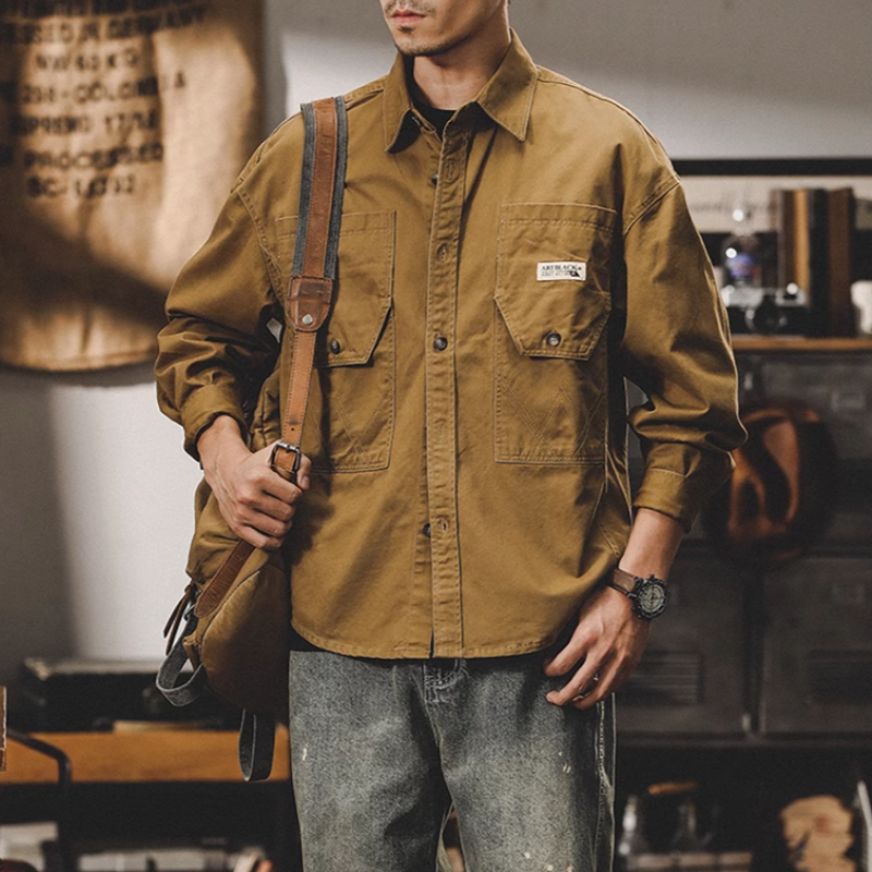 American wash heavy weight shirt V0292