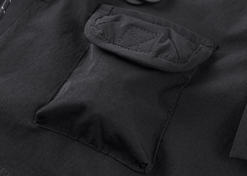 Shoulder Strap Multi-Pocket Shirt V0211