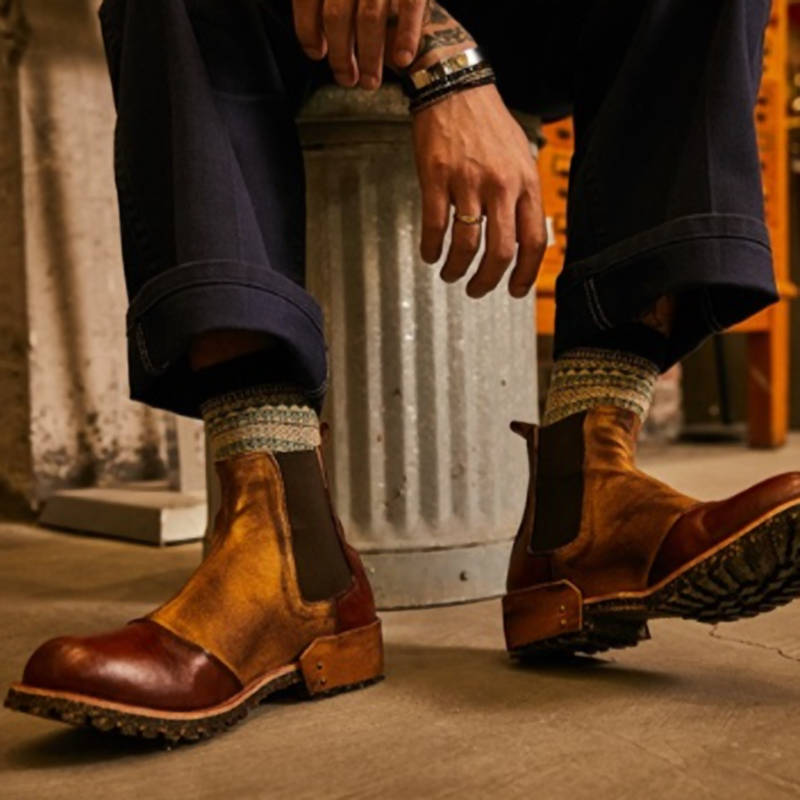 Retro High-Top Chelsea Boots V0806
