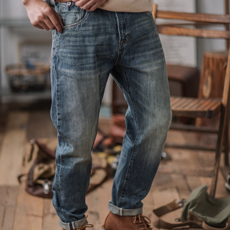 American retro washed denim V0483