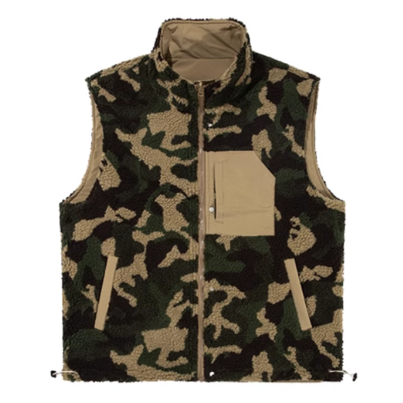 Reversible fleece camouflage vest V0478