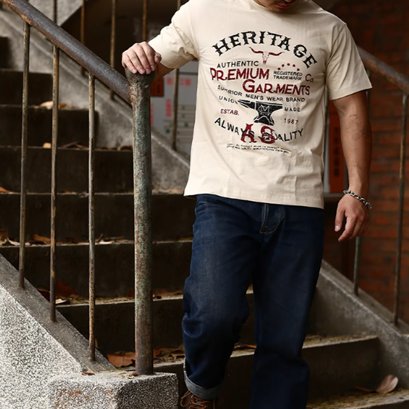American Retro Indian Print T-Shirt V0003