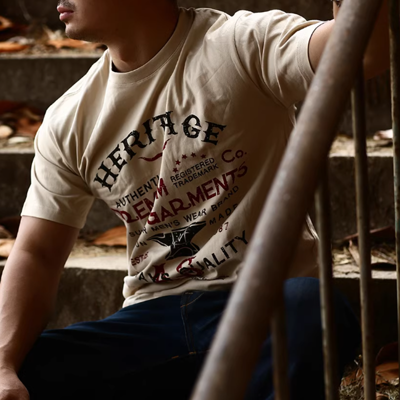 American Retro Indian Print T-Shirt V0003