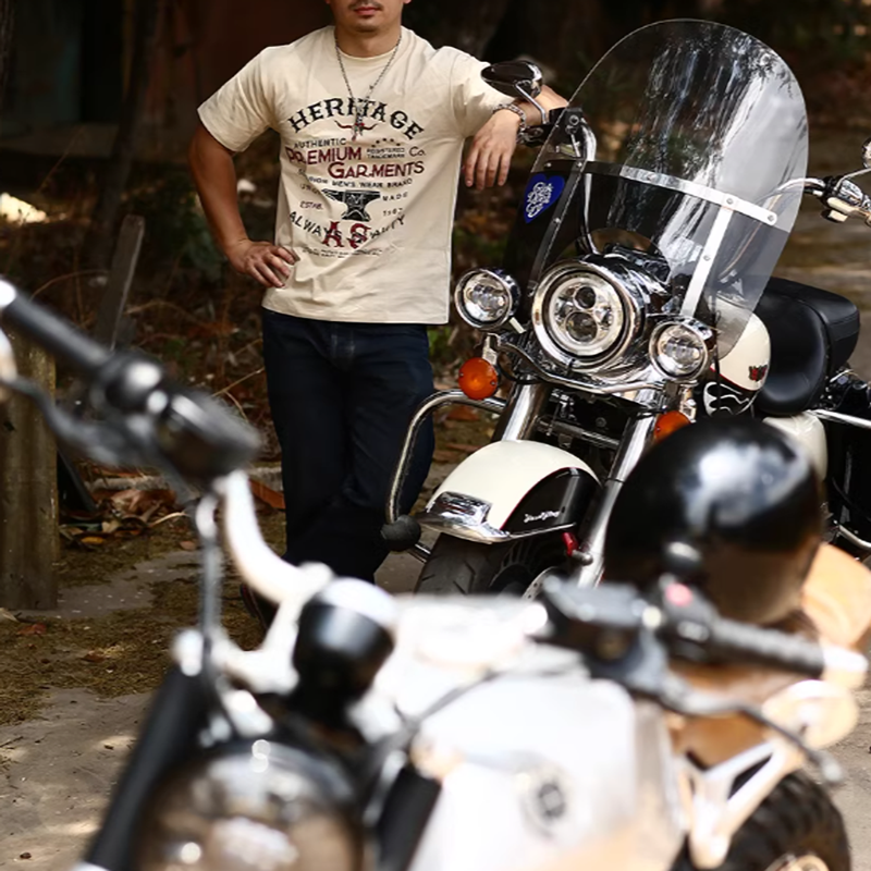 American Retro Indian Print T-Shirt V0003