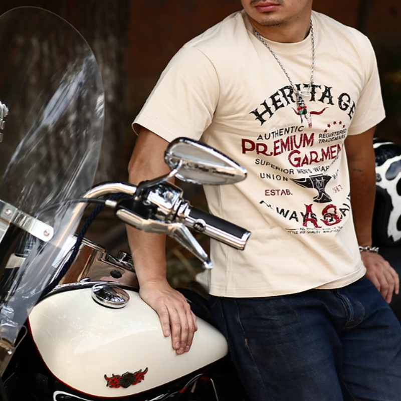 American Retro Indian Print T-Shirt V0003