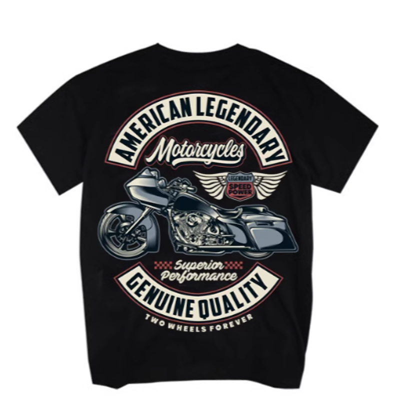 Skull Bike Print T-Shirt V0004