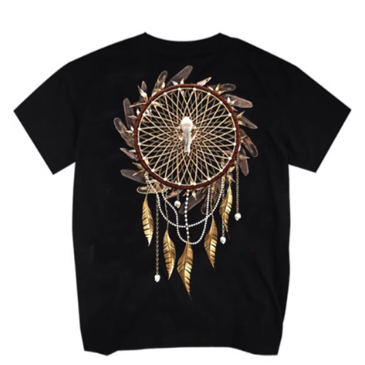 Dreamcatcher retro feather print T-shirt V0005