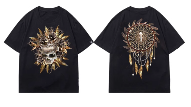 Dreamcatcher retro feather print T-shirt V0005