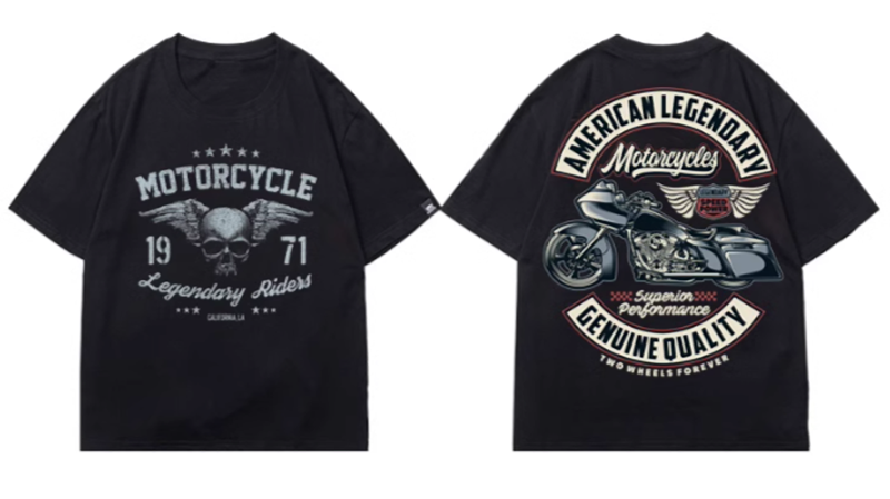 Skull Bike Print T-Shirt V0004
