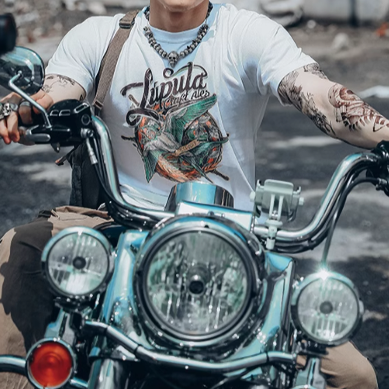 Street Swimwear Tattoo Print Tee V0007