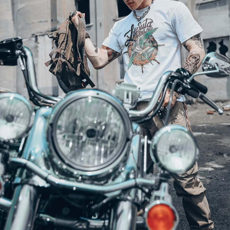 Street Swimwear Tattoo Print Tee V0007