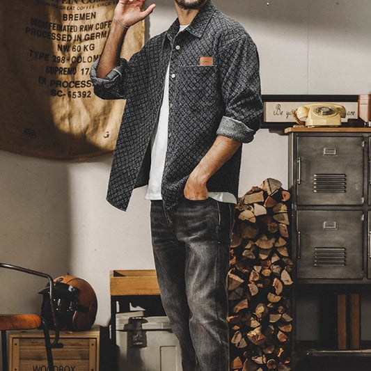 Snap button retro shirt V0074