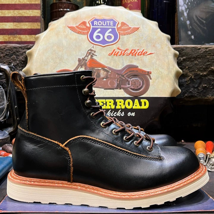 Retro Leather High-Top Boots V0805