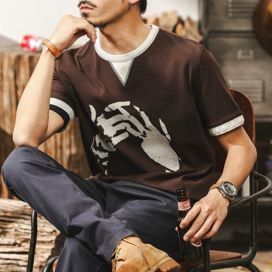 American Retro Fake Two-Piece Tee V0574