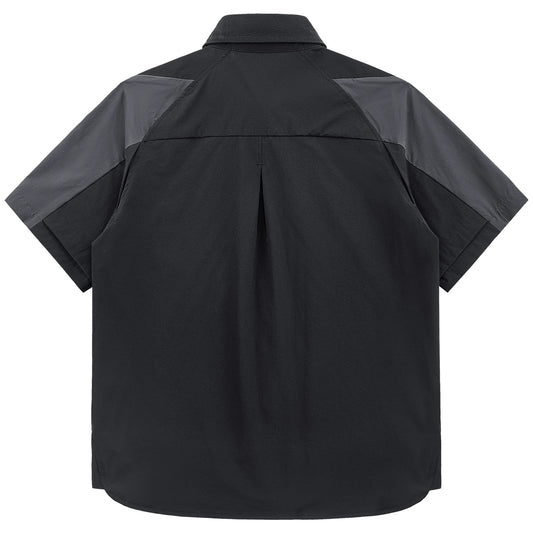 Deconstructed Color-Block Casual Shirt V0589