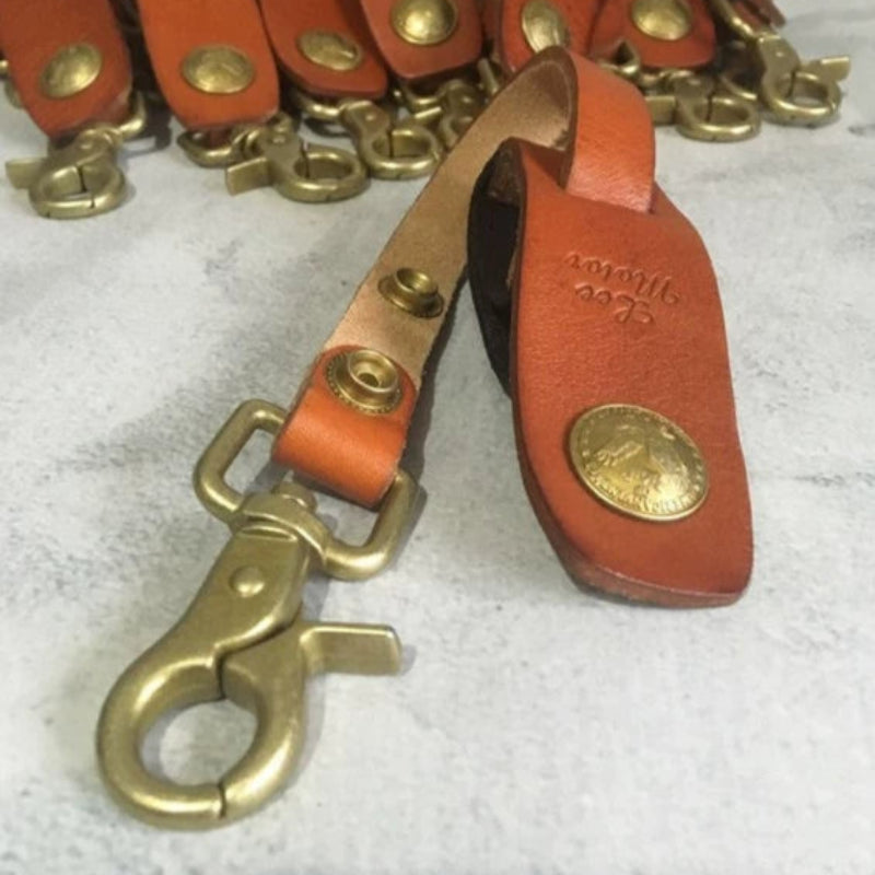 Vintage Biker Glove Clips with Brass Buckle V0565