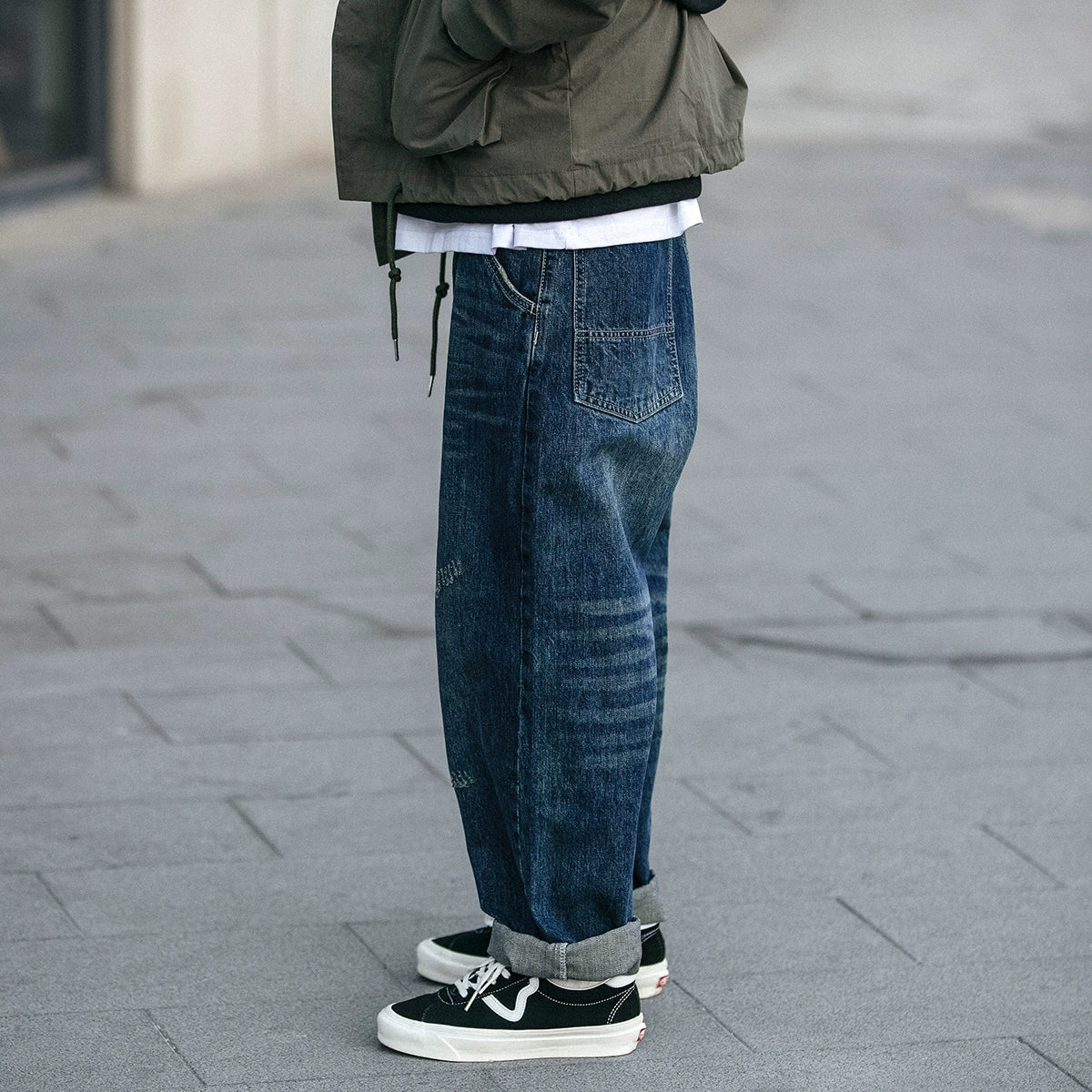 Retro Knife Cut Jeans V0769