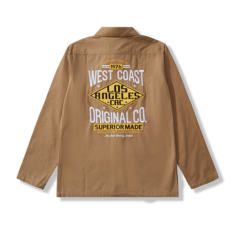 Embroidered Biker Work Shirt V0784