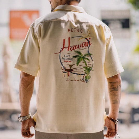 Vintage Hawaiian Bamboo Cuban Collar Shirt V0725