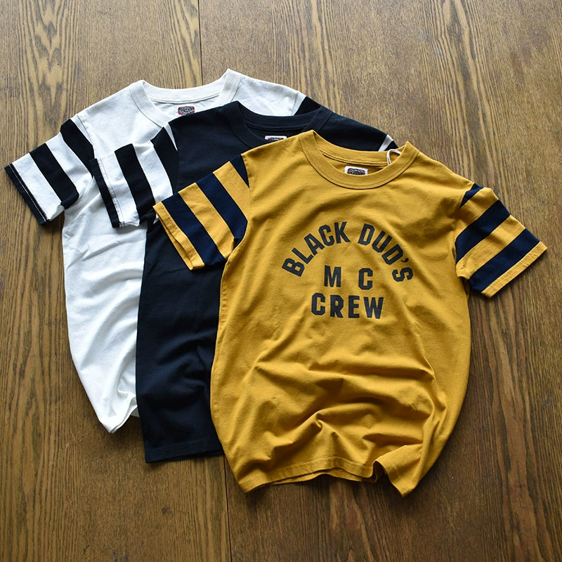 Retro Striped Biker Tee V0781