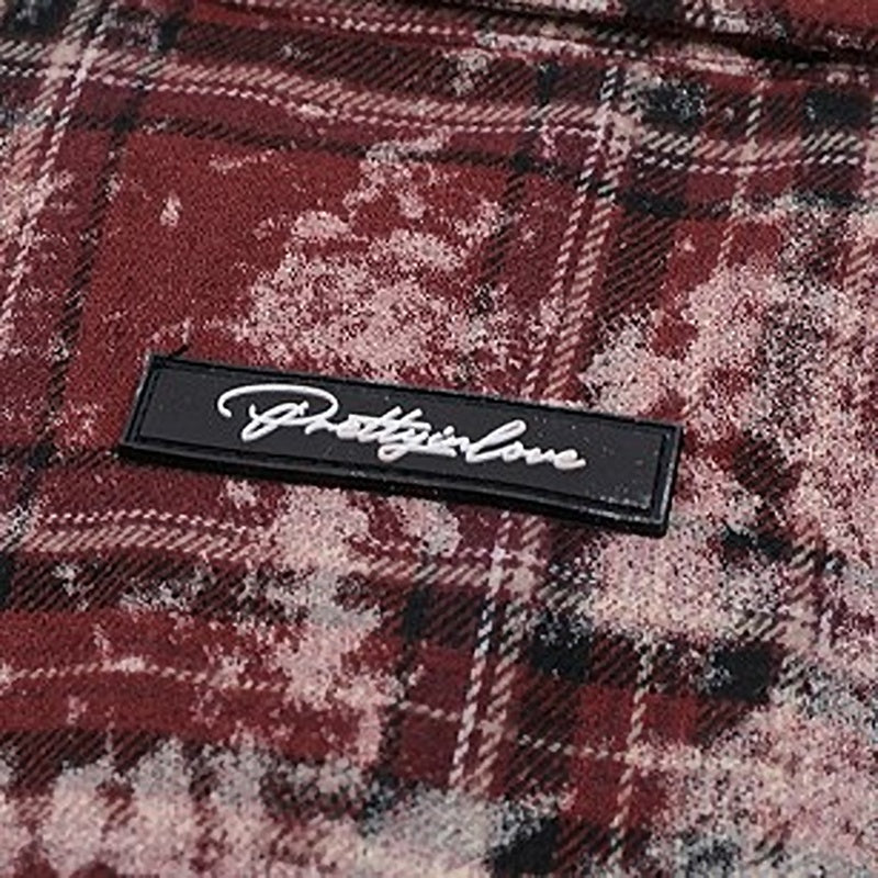 Retro Tie-Dye Plaid Overshirt for Couples V0532