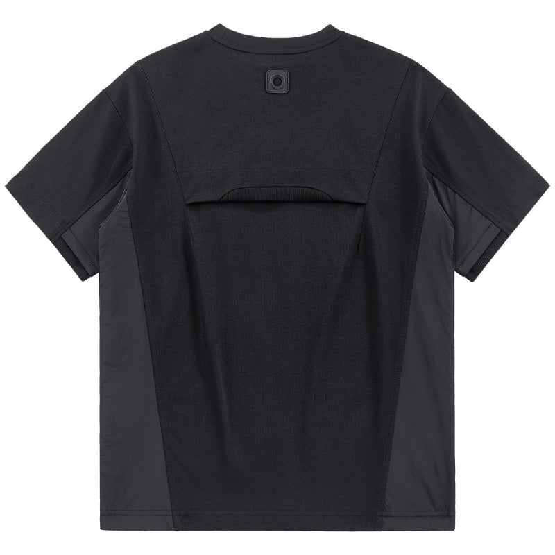 Splicing pocket short sleeve Tee V0588