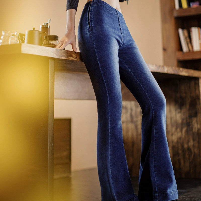 Vintage Side-Zip Wide-Leg Jeans