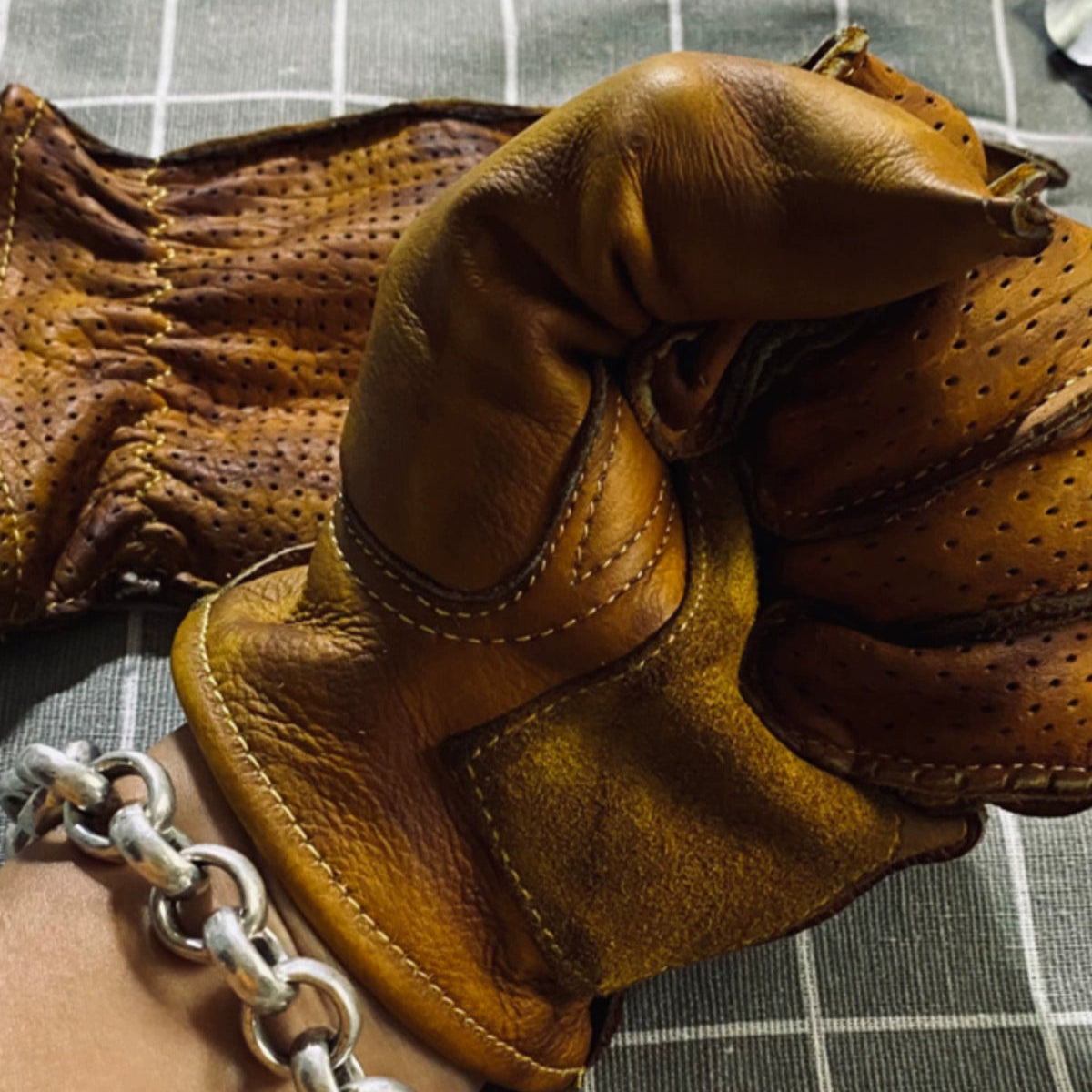 Retro Leather Motorcycle Gloves V0791