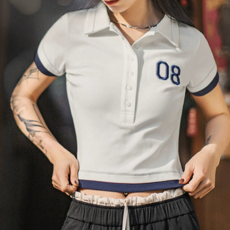 Colorblock Polo Tee V0659