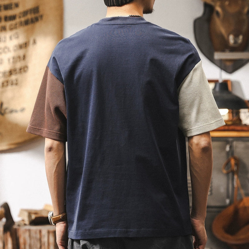 Heavyweight Retro Color Block Tee V0575