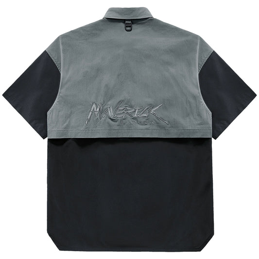 Urban Colorblock Multi-Pocket Shirt V0587