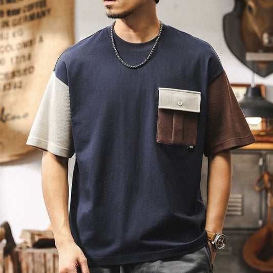 Heavyweight Retro Color Block Tee V0575