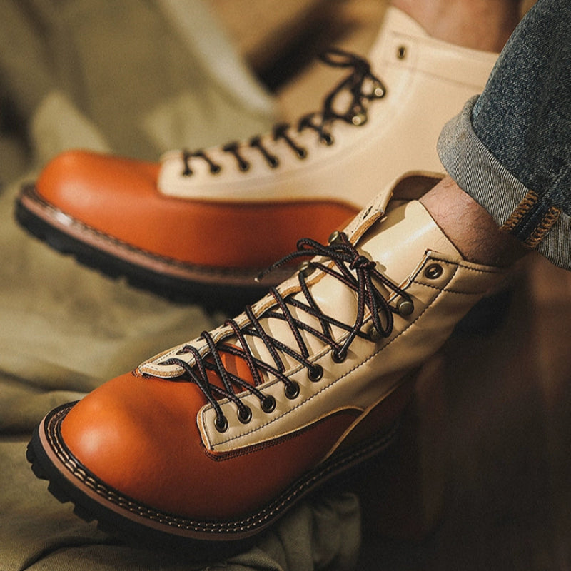 Retro Cowhide Work Boots V0795