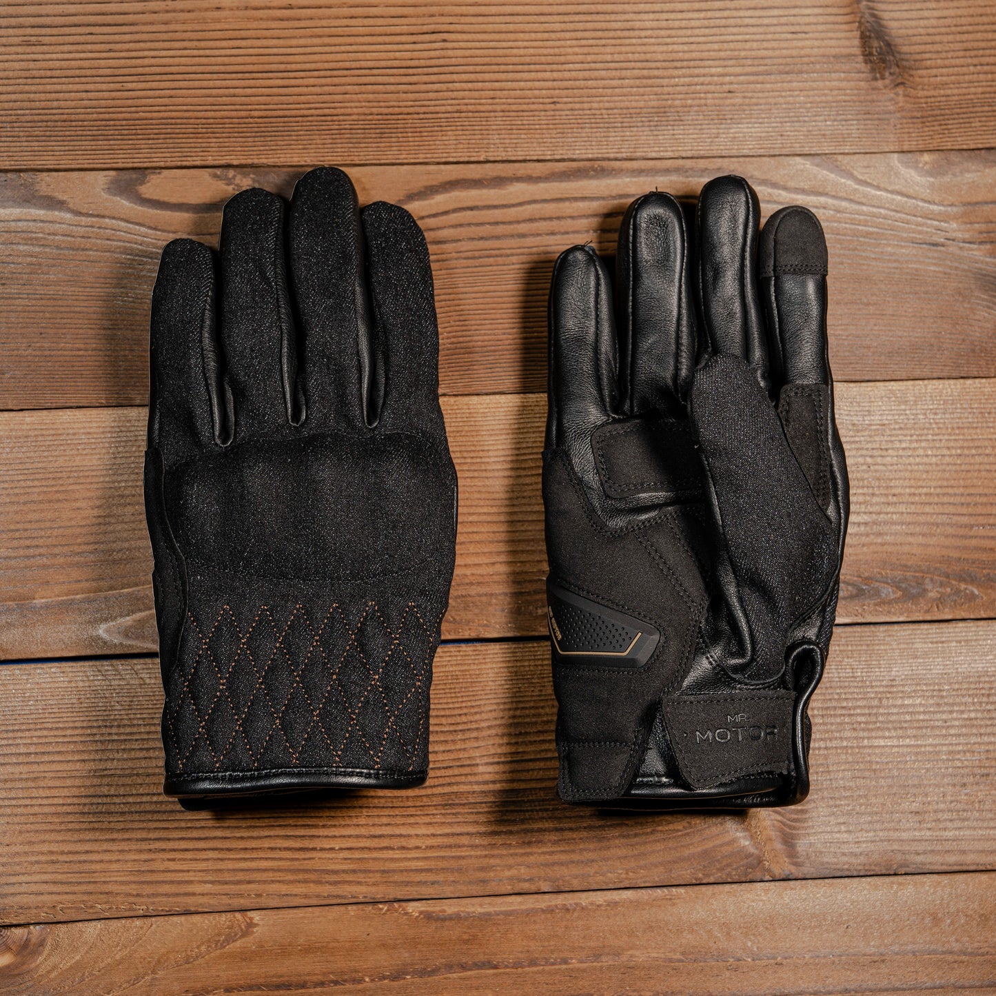 Vintage Touchscreen Motorcycle Gloves V0798