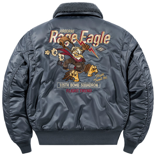 Retro Flight Jacket with Fur Collar V0860