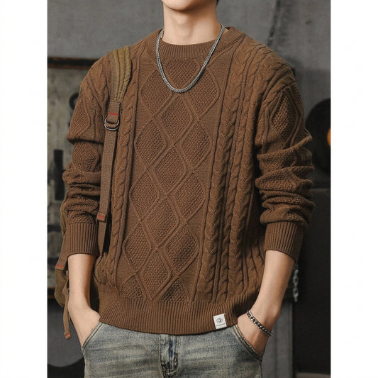 American Chunky Cable-Knit Sweater V1067