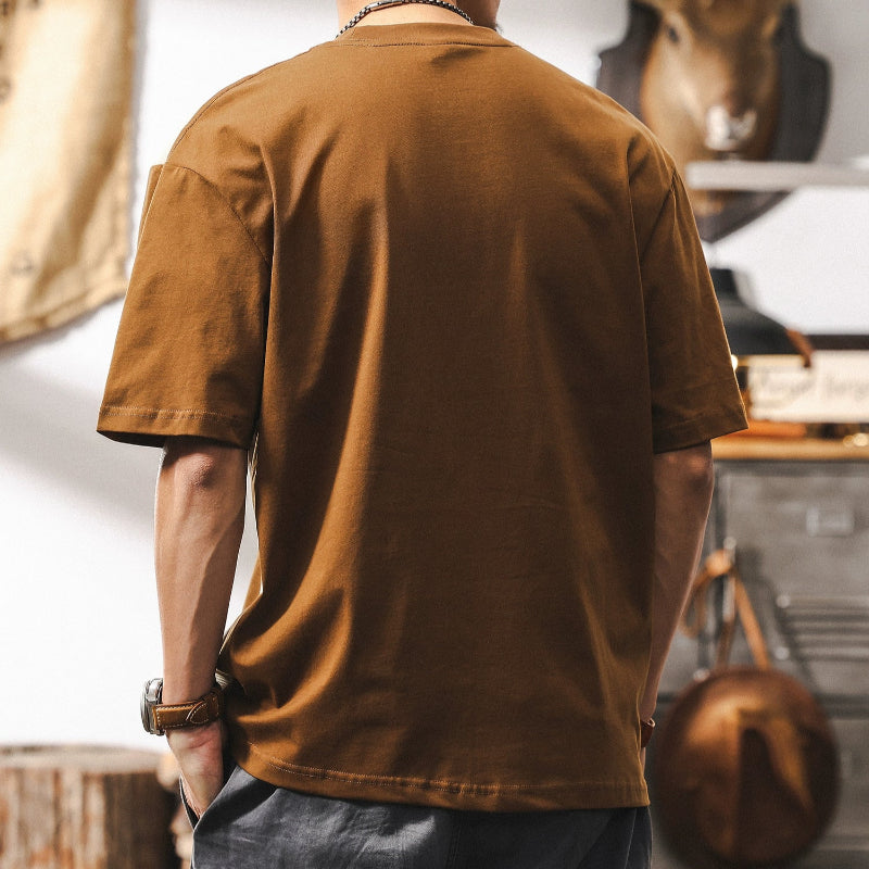 American Retro Bicolor Stitch Tee V0577